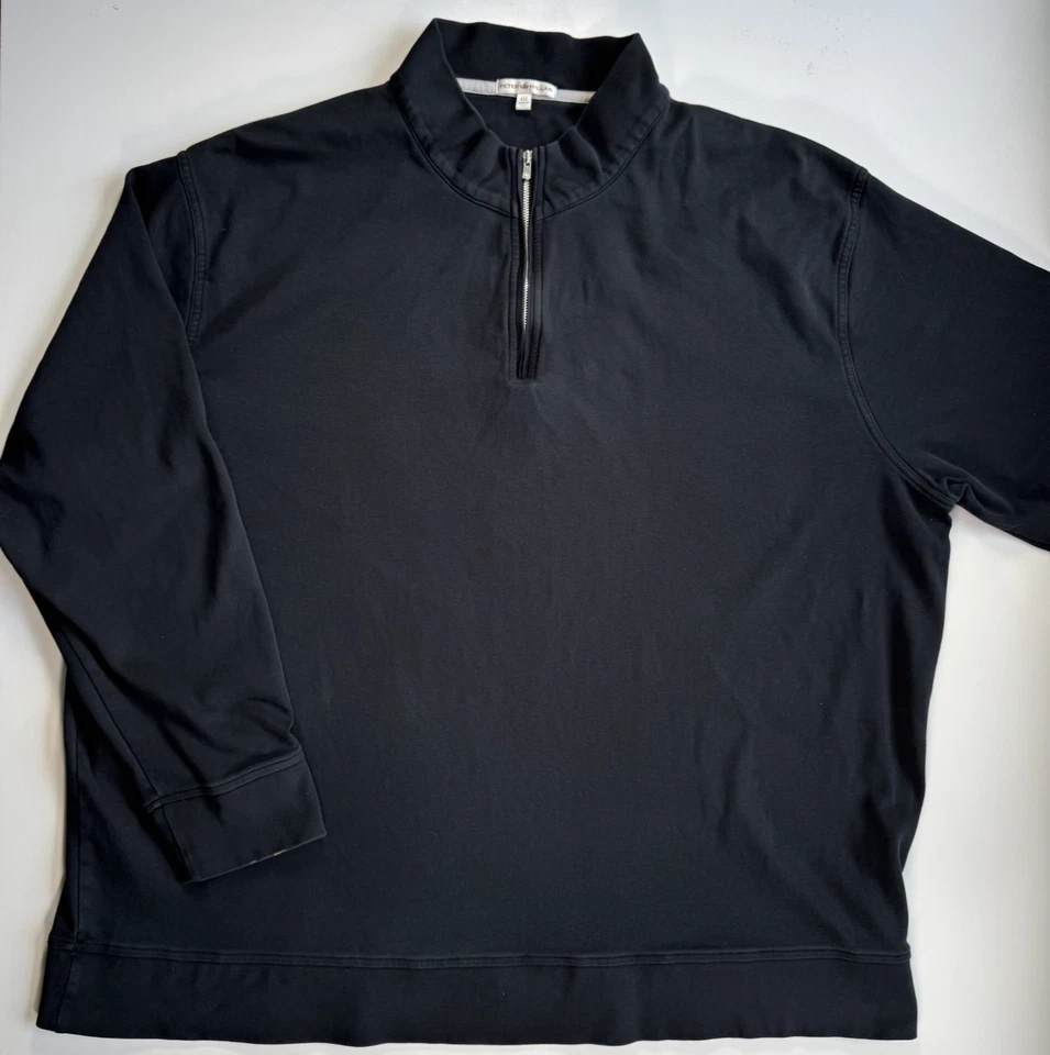 PETER MILLAR 1/4 Cremallera Pullover Ligero L/S Sudadera Para Hombres 4XL Negro Golf Foto 3 de 4