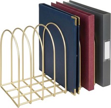 File Organizer for Desk, Brass Metal Wire Binder Holder with 8 Wide Slots,