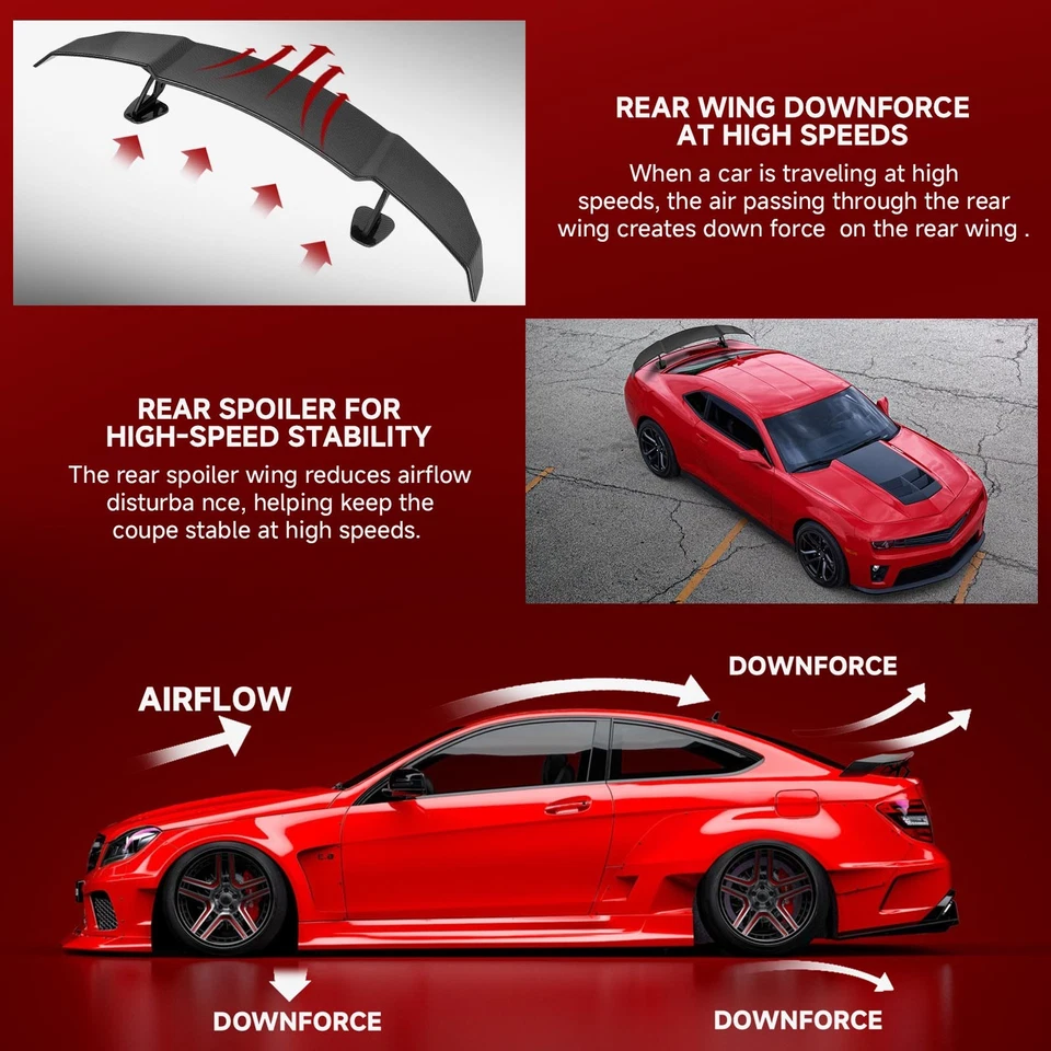 Alerón trasero de fibra de carbono estilo GT para Mercedes Benz C300 C200 C63AMG Foto 4 de 4