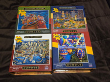 Lot Of 4 Dowdle Jigsaw Puzzles 1000 Pc-BOSTON MARKET/SAN FRANSICO/CHRISTMAS DELI