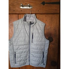 VINEYARD VINES - Kids Puffer Vest Gray Zip Up Quilted Outerwear Size M 12 14