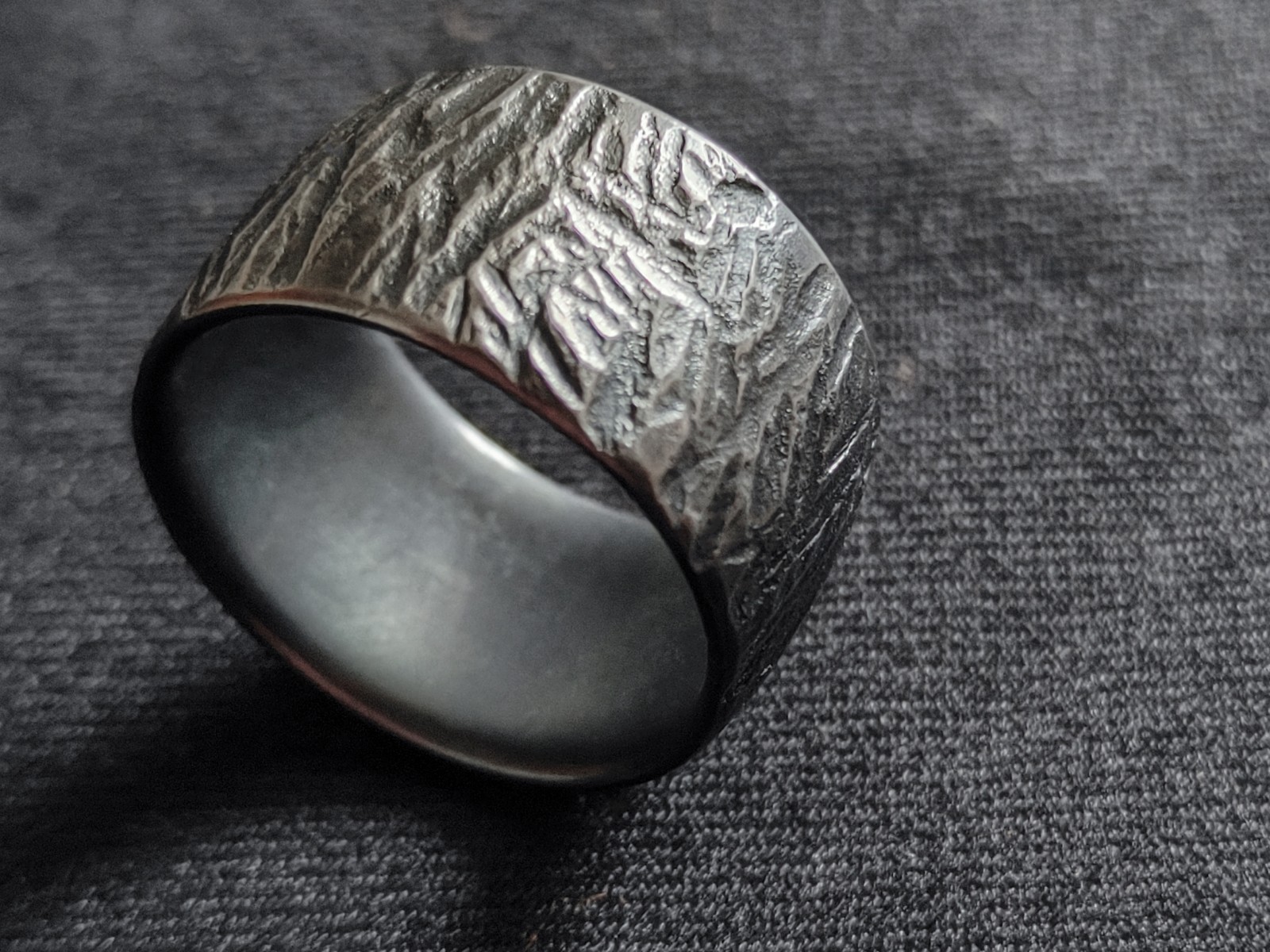TheElementalRing - Hammered Titanium Ring - Textu… - image 6