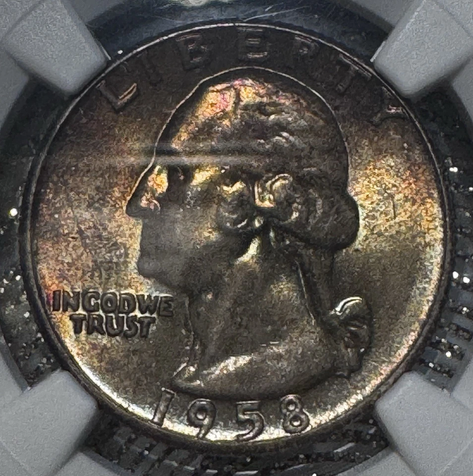 1958 washington quarter PNC 67 Toned  - Image 2 of 4