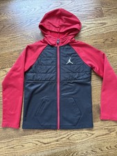 Jordan Brand Red  Black Hooded Full Zip Sweatshirt Youth M 10-12 Yrs 