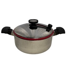 Horno holandés Royal Prestige Innove 6 cuartos de galón con tapa cubierta grande de acero inoxidable