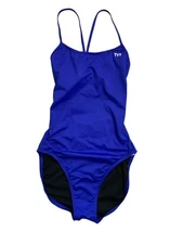TYR cutoutfit  Women's Solid Swimsuit Royal Blue Size 38 NWT