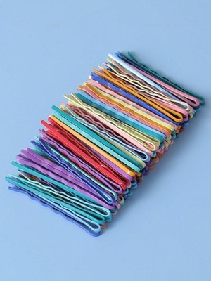 20/50PCS 5.5cm Hair Grips Clips Colourful Bobby Bun Waved Pins  Slides Pink UK