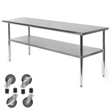 Stainless Steel 24" x 72" NSF Commercial Kitchen Work Food Prep Table w/ Casters
