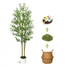 Artificial Olive Tree Potted Plant 6FT 180CM Silk Tree, Perfect Potted Simula...