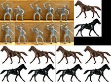 Marx Recast Civil War C.S.A. Cavalry Squadron - 10 in 3 poses plus 10 horses