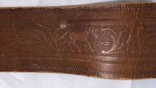Vintage Horse  Horseshoe Western Style Youth 28  Belt And Belt Buckle Leather