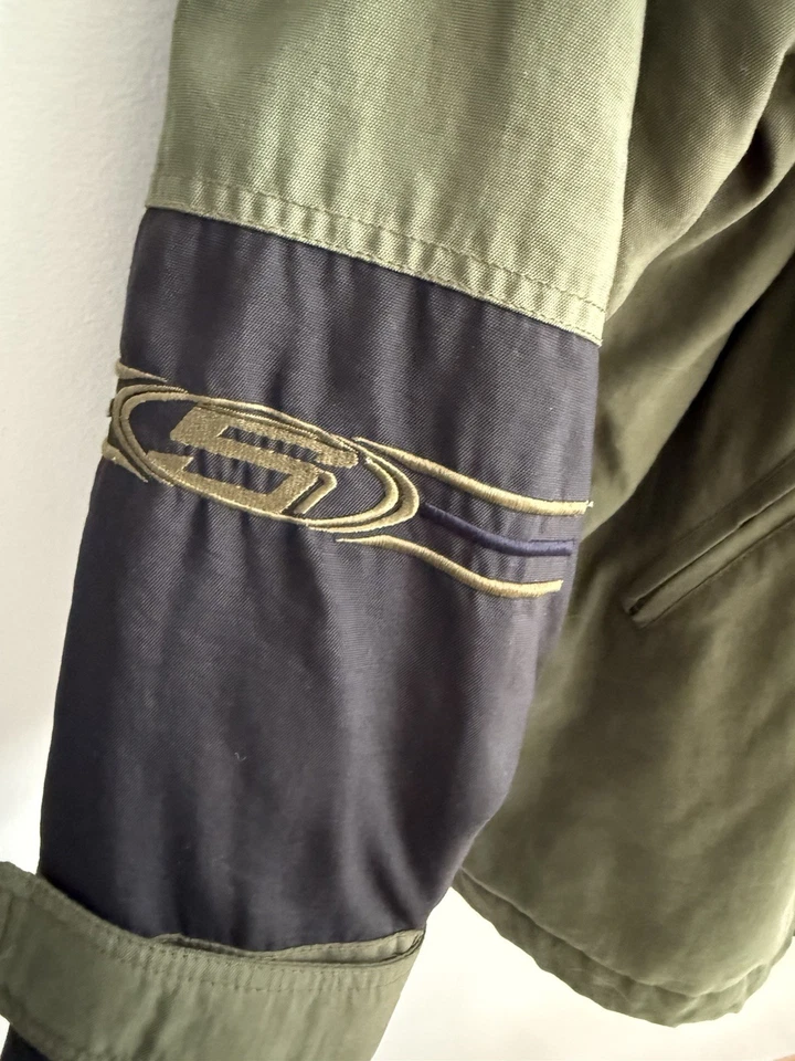 Vintage Structure Sport Jacket In Green Zippered Pockets Men’s Sz L Missing Hood - Image 4 of 4