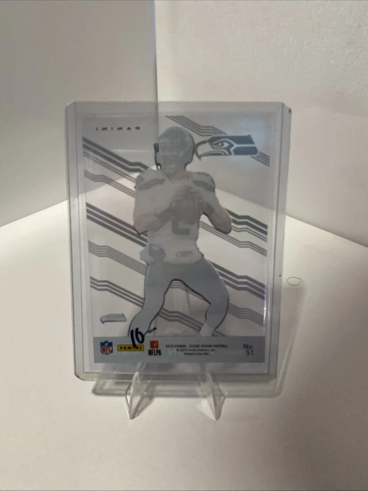 2015 Panini Clear Vision - Image Variation Russell Wilson #51 White Jersey - Image 2 of 2