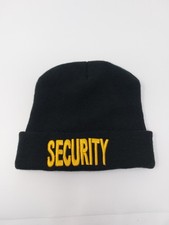 Security Cuffed Knit Black Beanie Hat Cap