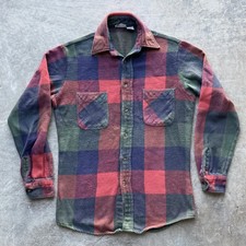 Vintage 70s Big Mac Sanforized Flannel Shirt Plaid Small Faded fade