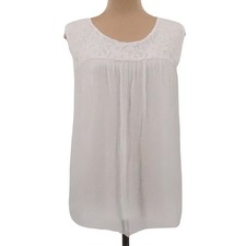 Elena Baldi Silk Tunic Top Womens Size L White Lace Boho Romantic Bridal Italy