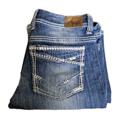 BKE Payton Bootcut Jeans Y2K bestickt Boho selten Bratz Denim W34'' L33'' H9 R8,5