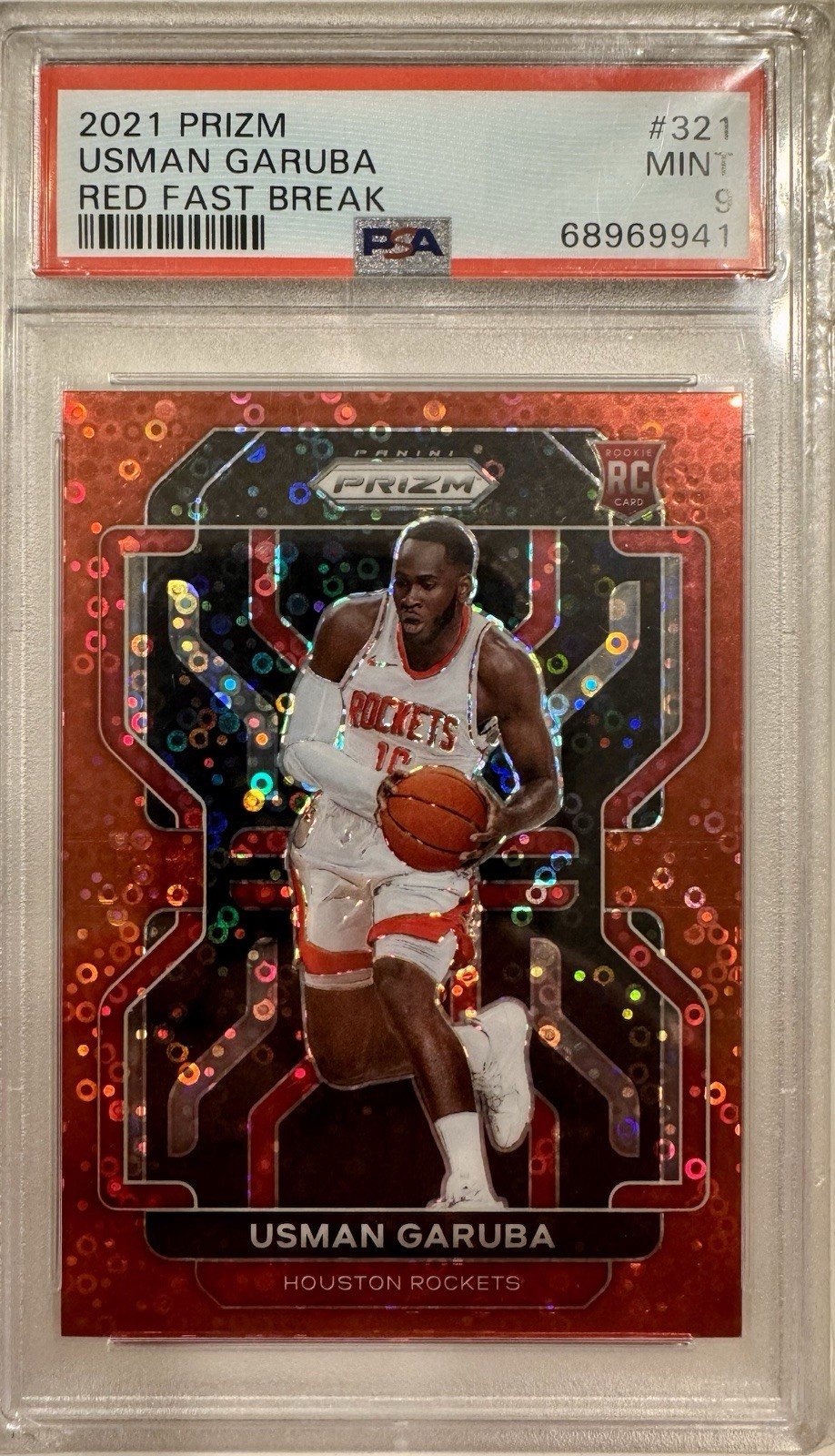 2021-22 Panini Prizm - Usman Garuba #321 Red Fast Break Prizm /100 (RC)