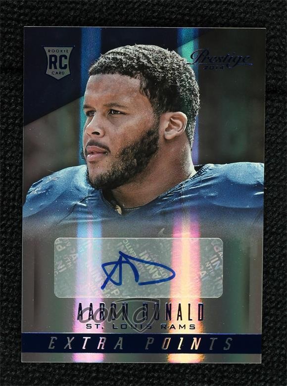 2014 Prestige Extra Points Blue Signatures Aaron Donald #202 Rookie Auto RC 4f5
