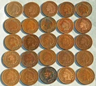 25 Indian Head Pennies ~ 1863 to 1907 ~ No Reserve!