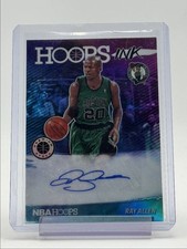 RAY ALLEN 2019-20 NBA HOOPS PREMIUM STOCK INK SILVER PRIZM AUTO Q1970