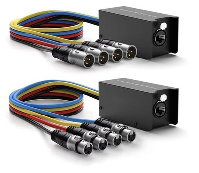 4 Channel 3-Pin XLR Snake Multi Network Receiver to Single Ethercon Cable