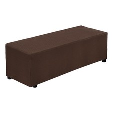 Twill Rectangle Footstool Cover Fit Length 51"-63", XL-Large, Deep Coffee