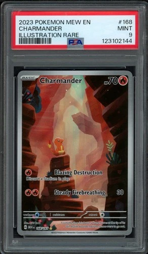 2023 Pokemon 151 Charmander 168/165 PSA 9 Mint Illustration Rare