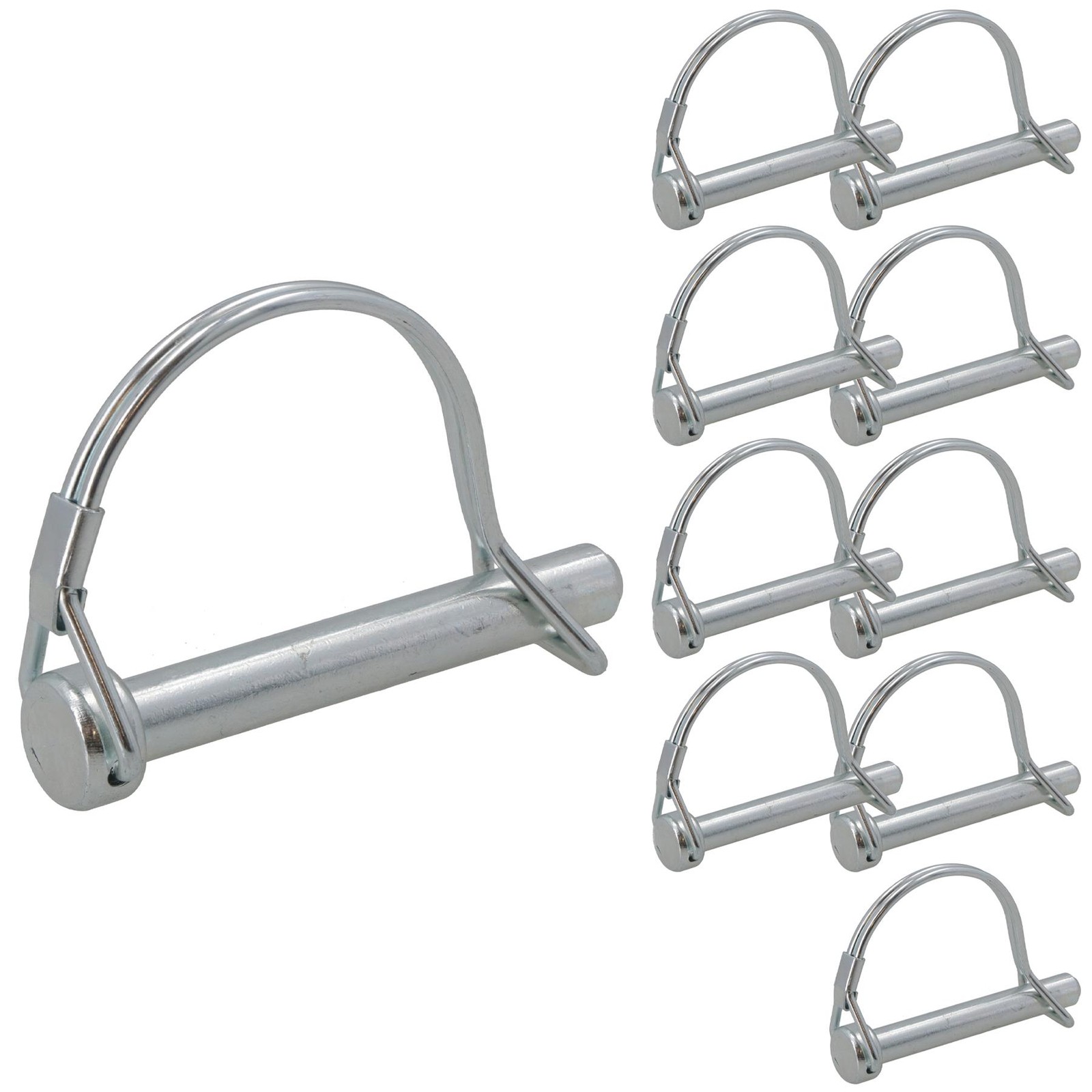 10mm x 70mm PTO Shaft Locking Retaining Pin D Clip For Trailers Fastener 10pc