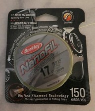 150 iarde Berkley Nanofil 17 libbre unifilamento lenza da pesca alta vis verde NOS 