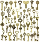 50Pcs Antique Bronze Key Charms Set for DIY Jewelry Making Craft