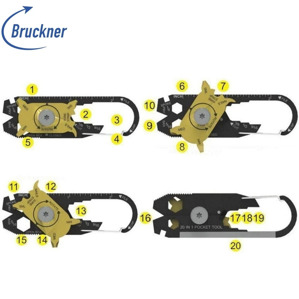 Multitool Pockettool 20-in-1 Schlüsselanhänger Outdoor Camping Jagd Werkzeuge - Bild 3 von 4