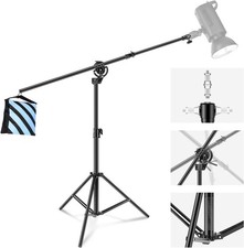 2-in-1 Photography Light Stand, 9.7ft Heavy Duty Tripod Stand with Boom Arm