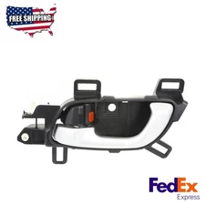 Interior Door Handle Black bezel with silver lever Front Driver Side Fits 12-15