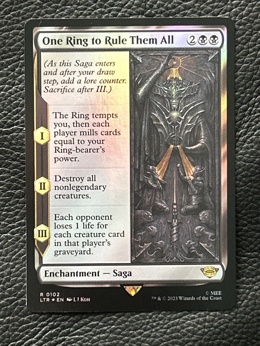 one ring to rule them all mtg card 2023 Magic the Gathering LTR EN #102 PSA 10 The Gathering In August 2023, Post Malone
