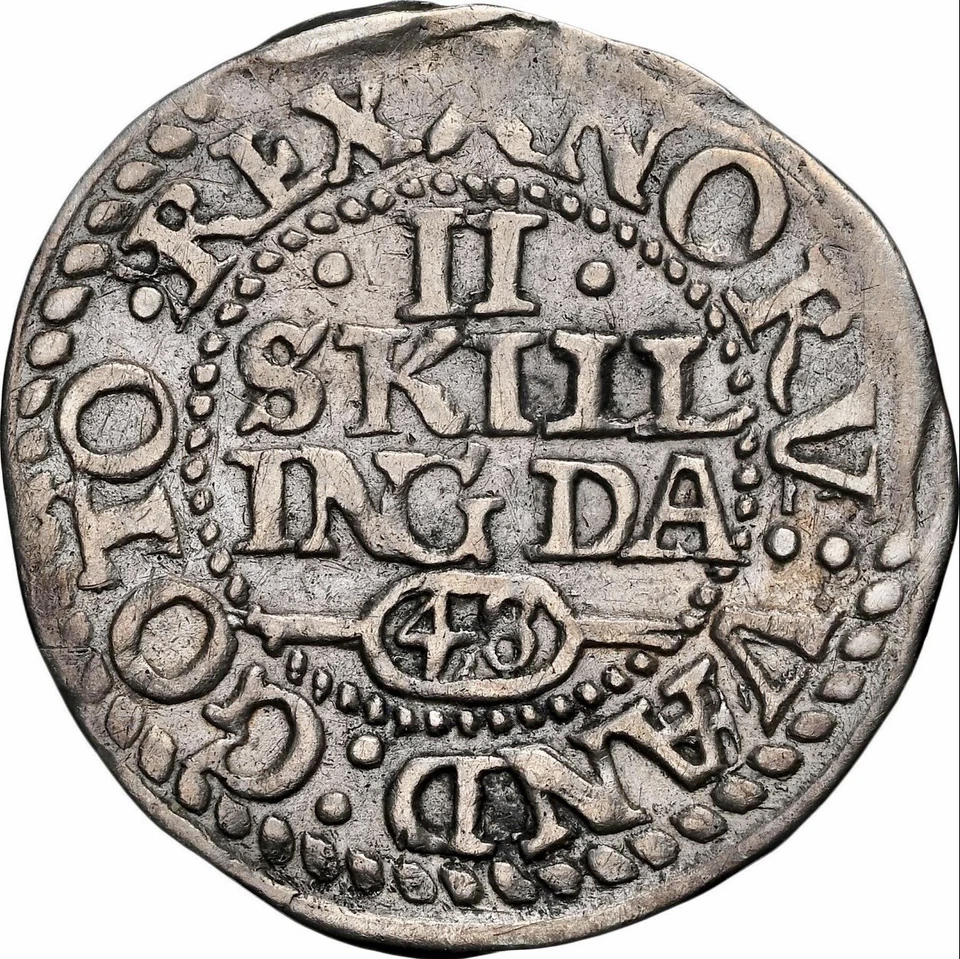 Denmark 1619 2 Skilling, Copenhagen Mint, Christian IV NGC XF45 KM68 Rare TopPop - Image 2 of 4