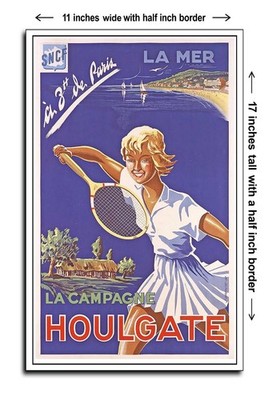 1950 SNCF 3 Hours from Paris to the Sea Houlgate Countryside - 11x17 Poster
