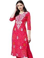 GoSriKi Women's Georgette Straight Fit Straight Kurta