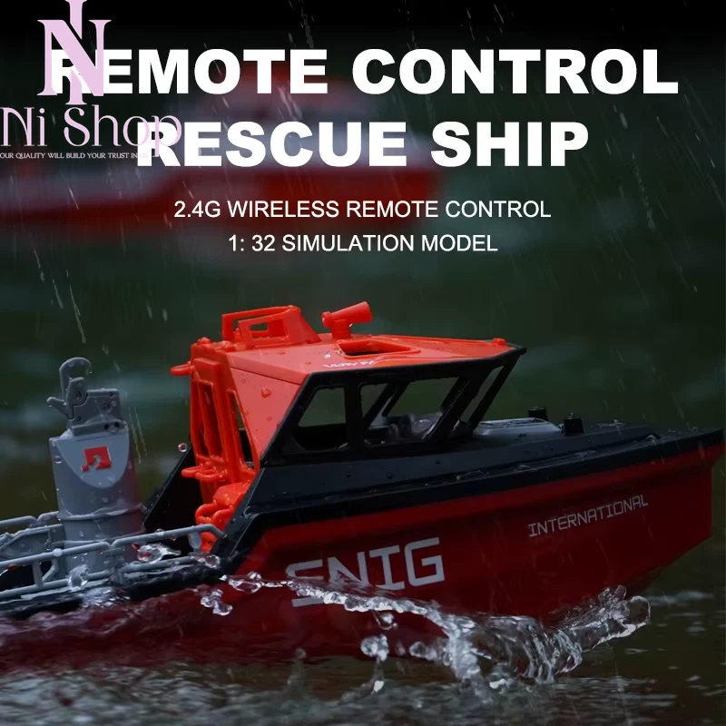1/32 RC Boat 2.4GHz Rescue Boat Powerful Brushless Motor Long Range Toy Gift NEW - Image 2 of 4