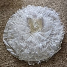 Virgin Mary Embroidered Tiered Ruffle Sparkle Detail First Communion Size 8