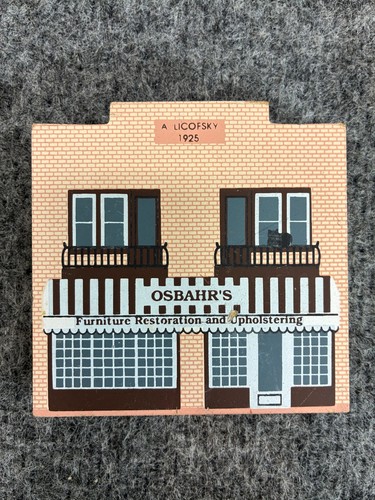The Cat's Meow Osbahr's Upholstery Miniature Wooden Building Collectible 1991