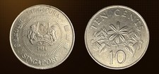 1986 Singapore 10 Cents Coin - KM# 51