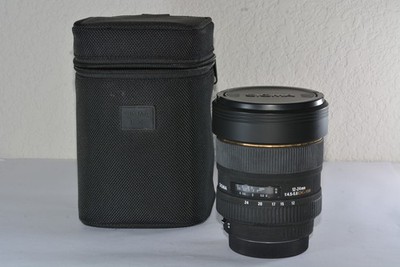 Sigma 12-24mm f/4.5-5.6 EX DG HSM Lens For Canon EF w/ Hood, Caps & Case - Read