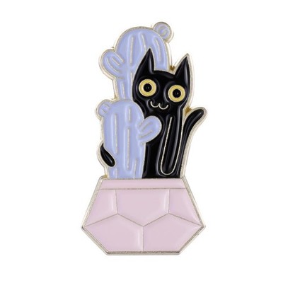 Black Cat Enamel Pins for Backpacks Cute Enamel Brooches Button Pins Bulk Kawaii