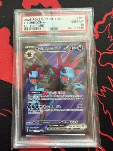 Pokemon TCG Hydreigon EX Ultra Rare Holo 2025 White Flare #161 PSA 10 GEM MINT