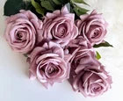Real touch rose stem latex roses dusty pink flowers fresh touch faux flowers x 1