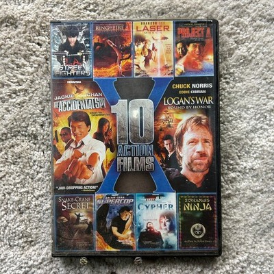 10 Action Films 2-Disc DVD Set Jackie Chan Chuck Norris Brandon
