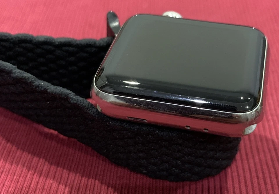 Apple Watch Series 3 38mm Stainless Steel Case & Black Braided  Loop  Cellular - Image 3 of 4