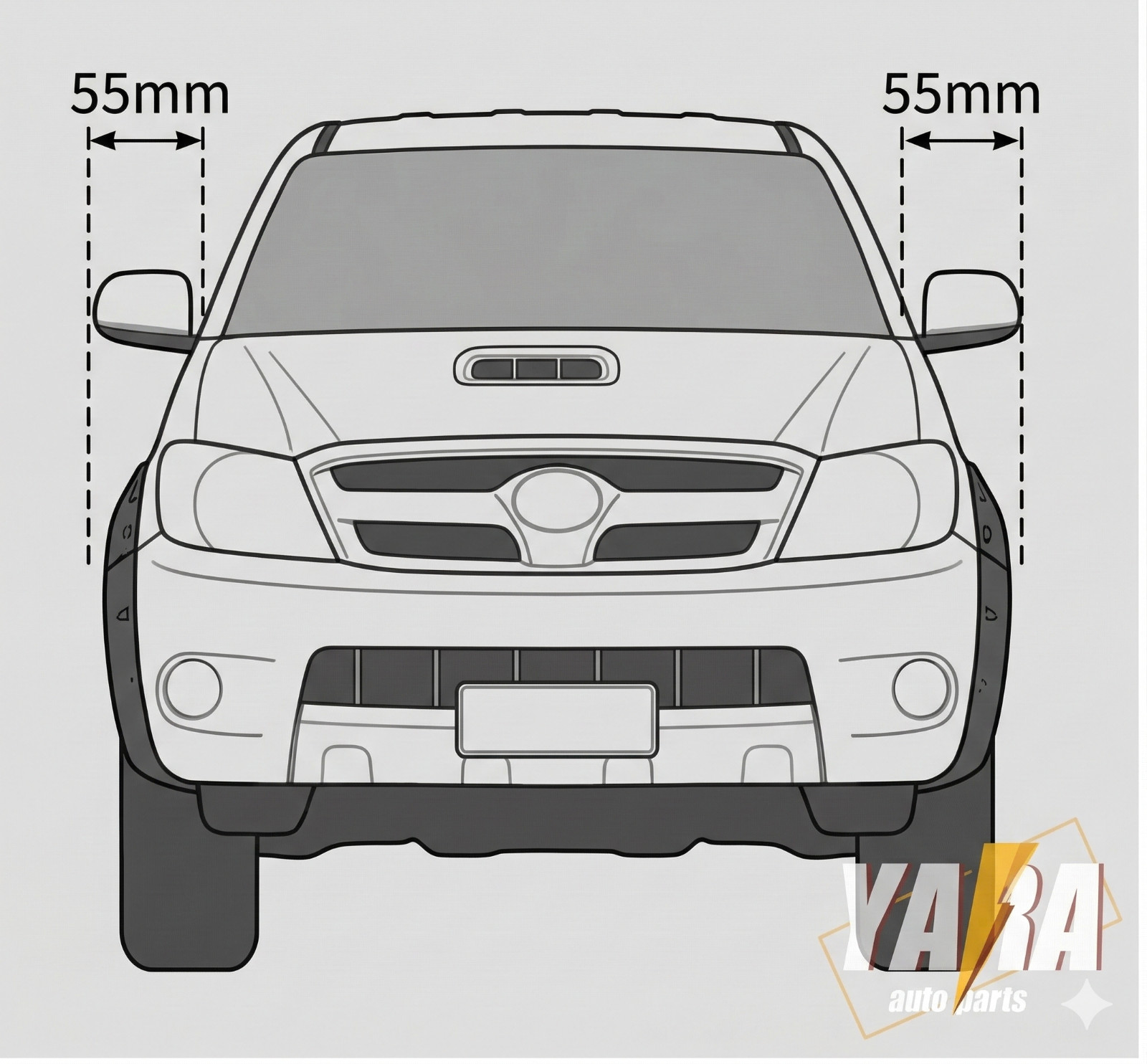 Pocket Fender Flares for Hilux SR5 SR 2005-2011 Texture 6pcs 3
