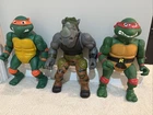 1989 1990 Giant TMNT Ninja Turtles Rocksteady ( GREAT COND) + Raphael Leonardo